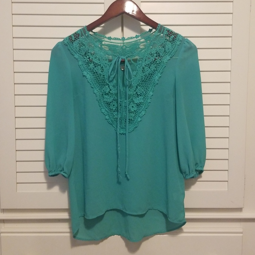 Teal Chiffon Top
